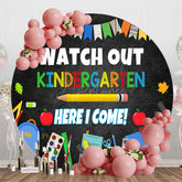 Aperturee - Aperturee Watch Out Kindergarten Round Back To School Backdrop